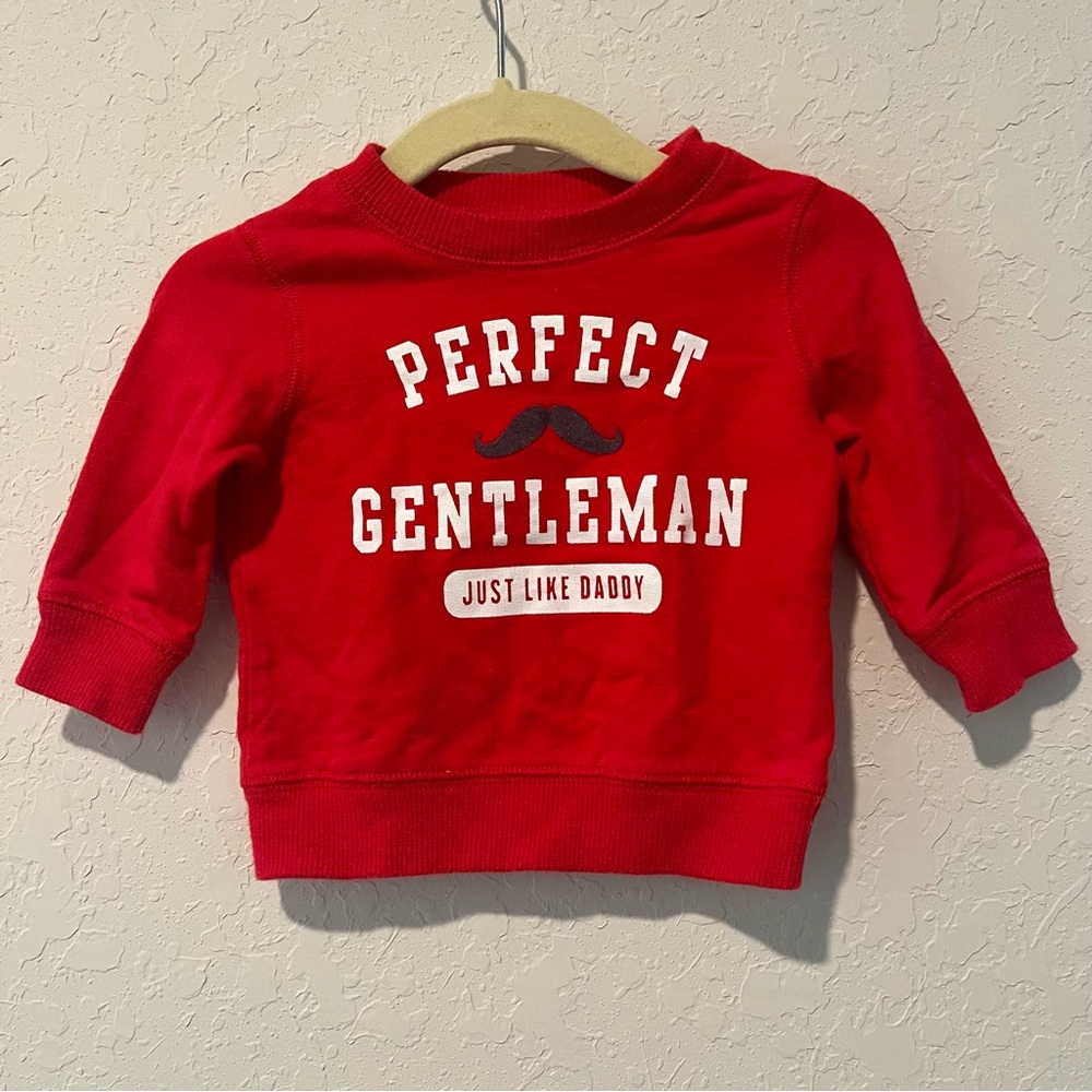 Carters 0-3m baby boy ‘Perfect Gentleman’ red winter sweater